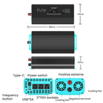 Inverter a onda sinusoidale pura XUYUAN da 12V/24V a 110V, spina USA, 800W, 1400W, 2000W, 3000W