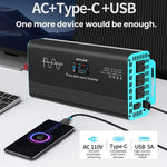 Inverter a onda sinusoidale pura XUYUAN da 12V/24V a 110V, spina USA, 800W, 1400W, 2000W, 3000W