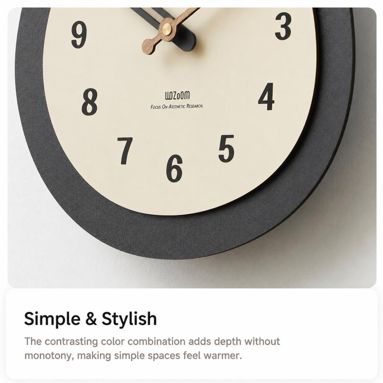 wozoom Orologio da parete ovale moderno, silenzioso, senza ticchettio, con pendolo in legno di noce, orologio decorativo, Minimalist Medium, Minimalist Large, Swinging Medium, Swinging Large