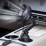 Ventilatore per auto SHUNWEI 12V/24V con portabicchieri e porta USB, testa singola, SD-2701
