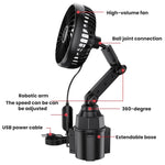 Ventilatore per auto SHUNWEI 12V/24V con portabicchieri e porta USB, testa singola, SD-2701