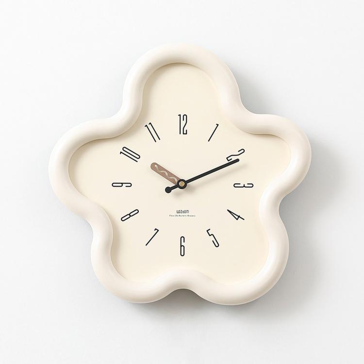 Orologio da parete Wozoom a forma di fiore, silenzioso, in stile crema, decorativo., Minimalist Beige, Minimalist Red, Swing Red With Second Hand, Swing Beige, Swing Red, Swing Green