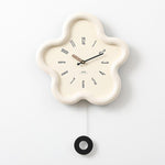 Orologio da parete Wozoom a forma di fiore, silenzioso, in stile crema, decorativo., Minimalist Beige, Minimalist Red, Swing Red With Second Hand, Swing Beige, Swing Red, Swing Green