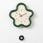 Orologio da parete Wozoom a forma di fiore, silenzioso, in stile crema, decorativo., Minimalist Beige, Minimalist Red, Swing Red With Second Hand, Swing Beige, Swing Red, Swing Green