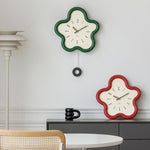 Orologio da parete Wozoom a forma di fiore, silenzioso, in stile crema, decorativo., Minimalist Beige, Minimalist Red, Swing Red With Second Hand, Swing Beige, Swing Red, Swing Green
