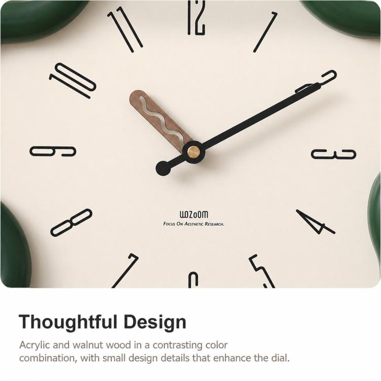 Orologio da parete Wozoom a forma di fiore, silenzioso, in stile crema, decorativo., Minimalist Beige, Minimalist Red, Swing Red With Second Hand, Swing Beige, Swing Red, Swing Green