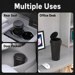 Cestino multifunzionale per auto, mini secchio portaoggetti per veicolo e posacenere, Car Trash Can With Lid