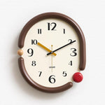 wozoom Orologio da parete ovale retrò, silenzioso, decorativo, al quarzo, Minimalist Black, 3D Design Aluminum Hands Brown, 3D Design Aluminum Hands Black, 3D Design Wooden Hands Black, 3D Design Wooden Hands Brown, 3D Design Wooden Hands Red          ...