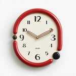 wozoom Orologio da parete ovale retrò, silenzioso, decorativo, al quarzo, Minimalist Black, 3D Design Aluminum Hands Brown, 3D Design Aluminum Hands Black, 3D Design Wooden Hands Black, 3D Design Wooden Hands Brown, 3D Design Wooden Hands Red          ...