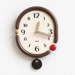 wozoom Orologio da parete ovale retrò, silenzioso, decorativo, al quarzo, Minimalist Black, 3D Design Aluminum Hands Brown, 3D Design Aluminum Hands Black, 3D Design Wooden Hands Black, 3D Design Wooden Hands Brown, 3D Design Wooden Hands Red          ...