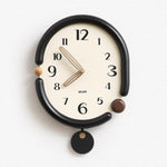 wozoom Orologio da parete ovale retrò, silenzioso, decorativo, al quarzo, Minimalist Black, 3D Design Aluminum Hands Brown, 3D Design Aluminum Hands Black, 3D Design Wooden Hands Black, 3D Design Wooden Hands Brown, 3D Design Wooden Hands Red          ...