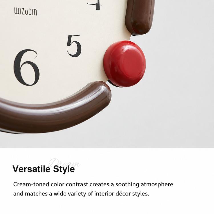 wozoom Orologio da parete ovale retrò, silenzioso, decorativo, al quarzo, Minimalist Black, 3D Design Aluminum Hands Brown, 3D Design Aluminum Hands Black, 3D Design Wooden Hands Black, 3D Design Wooden Hands Brown, 3D Design Wooden Hands Red          ...