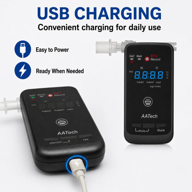 Rilevatore elettrochimico di alcol ad alta precisione con stampante wireless, spina europea.