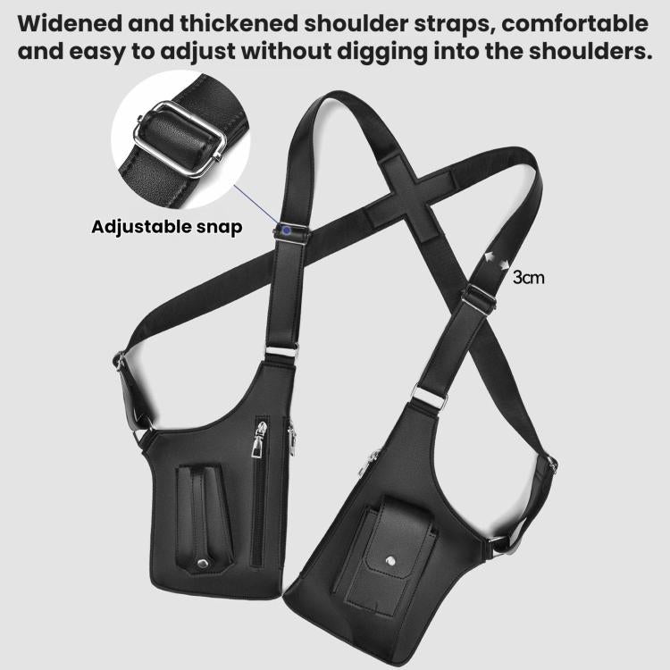 WEIXIER Borsa a tracolla sottobraccio in pelle PU, zaino/borsa a tracolla regolabile per abbigliamento da lavoro