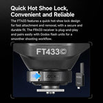 Set da 2 pezzi con sistema di attivazione ad alta velocità per flash DSLR, trasmettitore e ricevitore per slitta a caldo., Godox FT433 C For Canon Version, Godox FT433 N Nikon Version, Godox FT433 S Sony Version