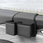 Portabicchieri multifunzionale per auto, pieghevole, con vano portaoggetti laterale per finestrino e portiera., Oxford Fabric Black, Leather Black, Leather Grey, Leather Beige, Leather Red