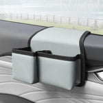 Portabicchieri multifunzionale per auto, pieghevole, con vano portaoggetti laterale per finestrino e portiera., Oxford Fabric Black, Leather Black, Leather Grey, Leather Beige, Leather Red