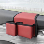 Portabicchieri multifunzionale per auto, pieghevole, con vano portaoggetti laterale per finestrino e portiera., Oxford Fabric Black, Leather Black, Leather Grey, Leather Beige, Leather Red