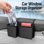 Portabicchieri multifunzionale per auto, pieghevole, con vano portaoggetti laterale per finestrino e portiera., Oxford Fabric Black, Leather Black, Leather Grey, Leather Beige, Leather Red