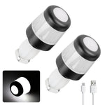 Luci di segnalazione a LED ricaricabili tramite USB per manubrio di bicicletta, compatibili con manopole da 22 mm.