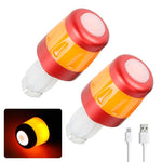 Luci di segnalazione a LED ricaricabili tramite USB per manubrio di bicicletta, compatibili con manopole da 22 mm.