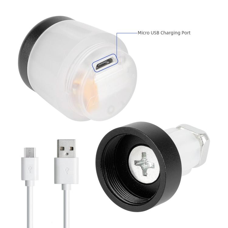 Luci di segnalazione a LED ricaricabili tramite USB per manubrio di bicicletta, compatibili con manopole da 22 mm.