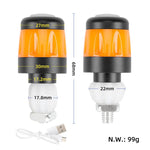 Luci di segnalazione a LED ricaricabili tramite USB per manubrio di bicicletta, compatibili con manopole da 22 mm.