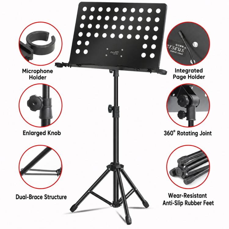 PERSEUS Leggio pieghevole portatile per chitarra e violino, 1.6m Solid Frosted Finish, 1.7m 3-Fold With Bag, 1.75m Bolded Black, 1.75m Bolded Silver, 1.7m Flagship Black, 1.7m Flagship White, 1.75m 2-Layer Flagship, 1.9m Foldable Flagship