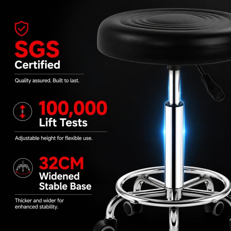 Sgabello da bar girevole regolabile con sistema idraulico e poggiapiedi., 42-54cm Stationary Glides Black, 42-54cm Stationary Glides Red, 42-54cm Stationary Glides Blue, 45-57cm Swivel Casters Black, 45-57cm Swivel Casters Black Red                    ...