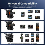 Flymile - Scatto in prima persona - Supporto per il collo magnetico a sgancio rapido, For DJI Osmo Action 3 / 4 / 5 Pro / 6, For Insta360 Ace / Ace Pro 2 / X5, Universal Action Camera Two-Claw