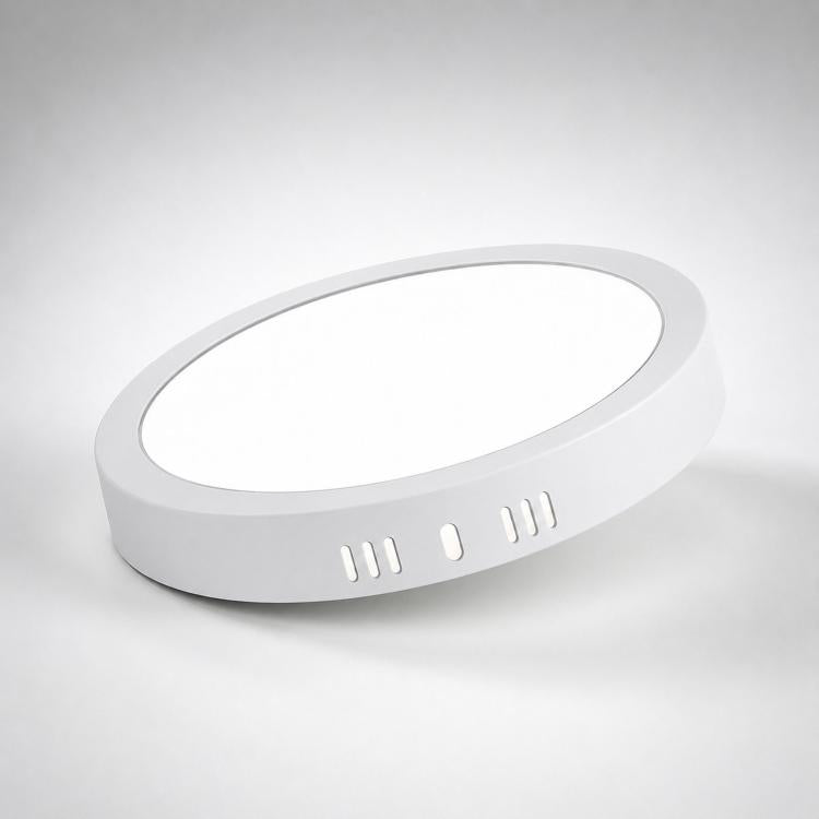 Plafoniera a pannello LED ultrasottile da 6500K, montaggio a superficie, interamente in plastica, a filo soffitto., 12W Round, 18W Round, 24W Round, 30W Round, 12W Square, 18W Square, 24W Square, 30W Square