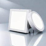Plafoniera a pannello LED ultrasottile da 6500K, montaggio a superficie, interamente in plastica, a filo soffitto., 12W Round, 18W Round, 24W Round, 30W Round, 12W Square, 18W Square, 24W Square, 30W Square
