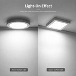 Plafoniera a pannello LED ultrasottile da 6500K, montaggio a superficie, interamente in plastica, a filo soffitto., 12W Round, 18W Round, 24W Round, 30W Round, 12W Square, 18W Square, 24W Square, 30W Square