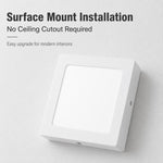 Plafoniera a pannello LED ultrasottile da 6500K, montaggio a superficie, interamente in plastica, a filo soffitto., 12W Round, 18W Round, 24W Round, 30W Round, 12W Square, 18W Square, 24W Square, 30W Square