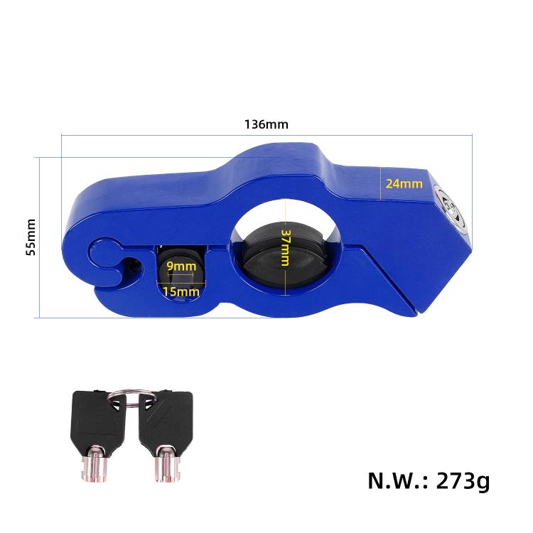 Blocco universale antifurto per leva del freno in alluminio CNC per manubrio, scooter elettrici e motociclette.