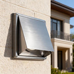 Coperchio della valvola di ritegno esterna a parete per uscita aria asciugatrice in acciaio inox quadrato, 4-inch 100mm With Insect Netting, 5-inch 125mm With Insect Netting, 6-inch 150mm With Insect Netting, 4-inch 100mm Without Insect Netting        ...