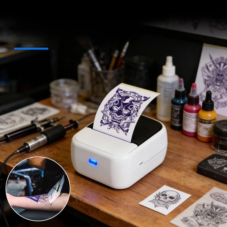Stampante per etichette portatile HZTZ C50 e mini macchina per stencil per tatuaggi, etichettatrice termica senza inchiostro da 2 pollici