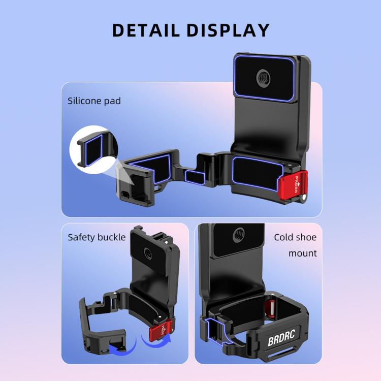 Dock di espansione magnetico multifunzionale BRDRC per DJI Osmo Pocket 4P / 4 / 3