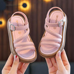 Sandali eleganti a punta aperta per ragazze, graziosi sandali estivi per studentesse, 29 Inner Length 17.5cm, 30 Inner Length 18cm, 31 Inner Length 18.5cm, 32 Inner Length 19cm, 33 Inner Length 19.5cm, 34 Inner Length 20cm, 35 Inner Length 20.5cm