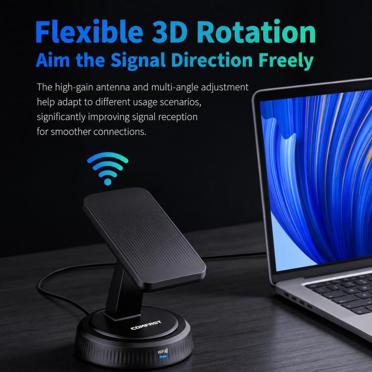Adattatore USB WiFi 7 tri-band 6452Mbps COMFAST CF-986BE PRO BE6500, CF-986BE PRO