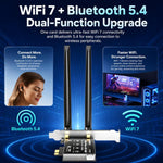 Adattatore wireless desktop COMFAST CF-BE650 Tri-Band 6500Mbps WiFi 7 PCIe con Bluetooth 5.4, CF-BE650