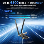 Adattatore wireless desktop COMFAST CF-BE650 Tri-Band 6500Mbps WiFi 7 PCIe con Bluetooth 5.4, CF-BE650