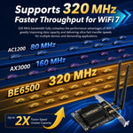 Adattatore wireless desktop COMFAST CF-BE650 Tri-Band 6500Mbps WiFi 7 PCIe con Bluetooth 5.4, CF-BE650