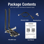 Adattatore wireless desktop COMFAST CF-BE650 Tri-Band 6500Mbps WiFi 7 PCIe con Bluetooth 5.4, CF-BE650