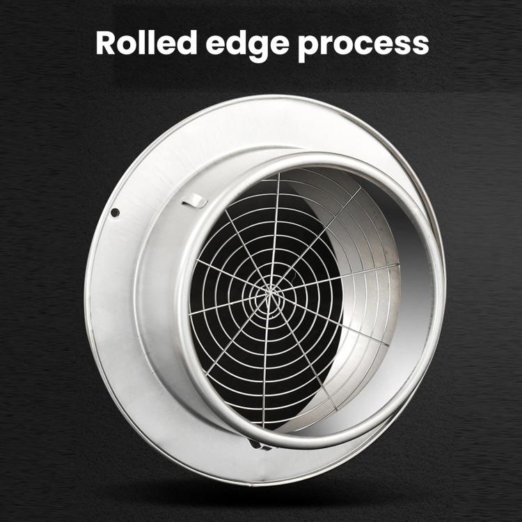 Cappa aspirante in acciaio inox integrata nel piano cottura con griglia di protezione contro uccelli e topi., 150mm, 160mm, 180mm, 190mm, 200mm