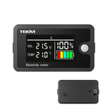 TEKM Voltmetro universale a due fili con display LCD e display digitale da 8-100 V per batterie., Standard, Waterproof, Waterproof + Stand, Waterproof + Stand + Base