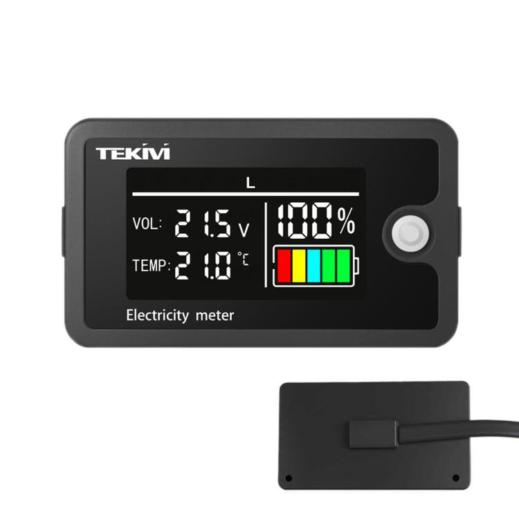 TEKM Voltmetro universale a due fili con display LCD e display digitale da 8-100 V per batterie., Standard, Waterproof, Waterproof + Stand, Waterproof + Stand + Base