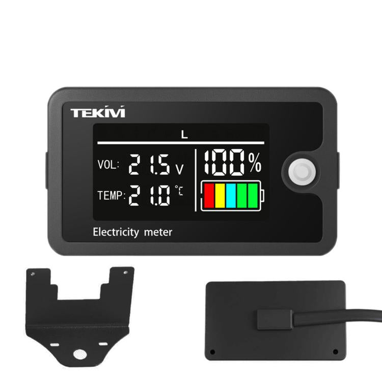 TEKM Voltmetro universale a due fili con display LCD e display digitale da 8-100 V per batterie., Standard, Waterproof, Waterproof + Stand, Waterproof + Stand + Base