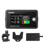TEKM Voltmetro universale a due fili con display LCD e display digitale da 8-100 V per batterie., Standard, Waterproof, Waterproof + Stand, Waterproof + Stand + Base