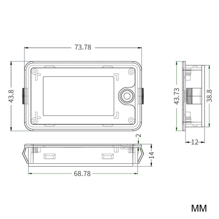 TEKM Voltmetro universale a due fili con display LCD e display digitale da 8-100 V per batterie., Standard, Waterproof, Waterproof + Stand, Waterproof + Stand + Base